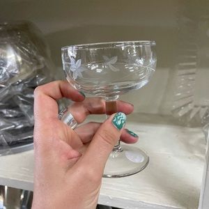 Etched Floral Martini Glasses